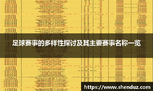 足球赛事的多样性探讨及其主要赛事名称一览