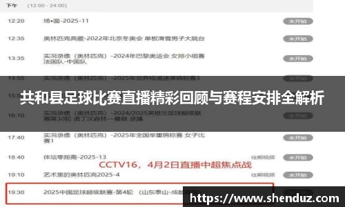 共和县足球比赛直播精彩回顾与赛程安排全解析